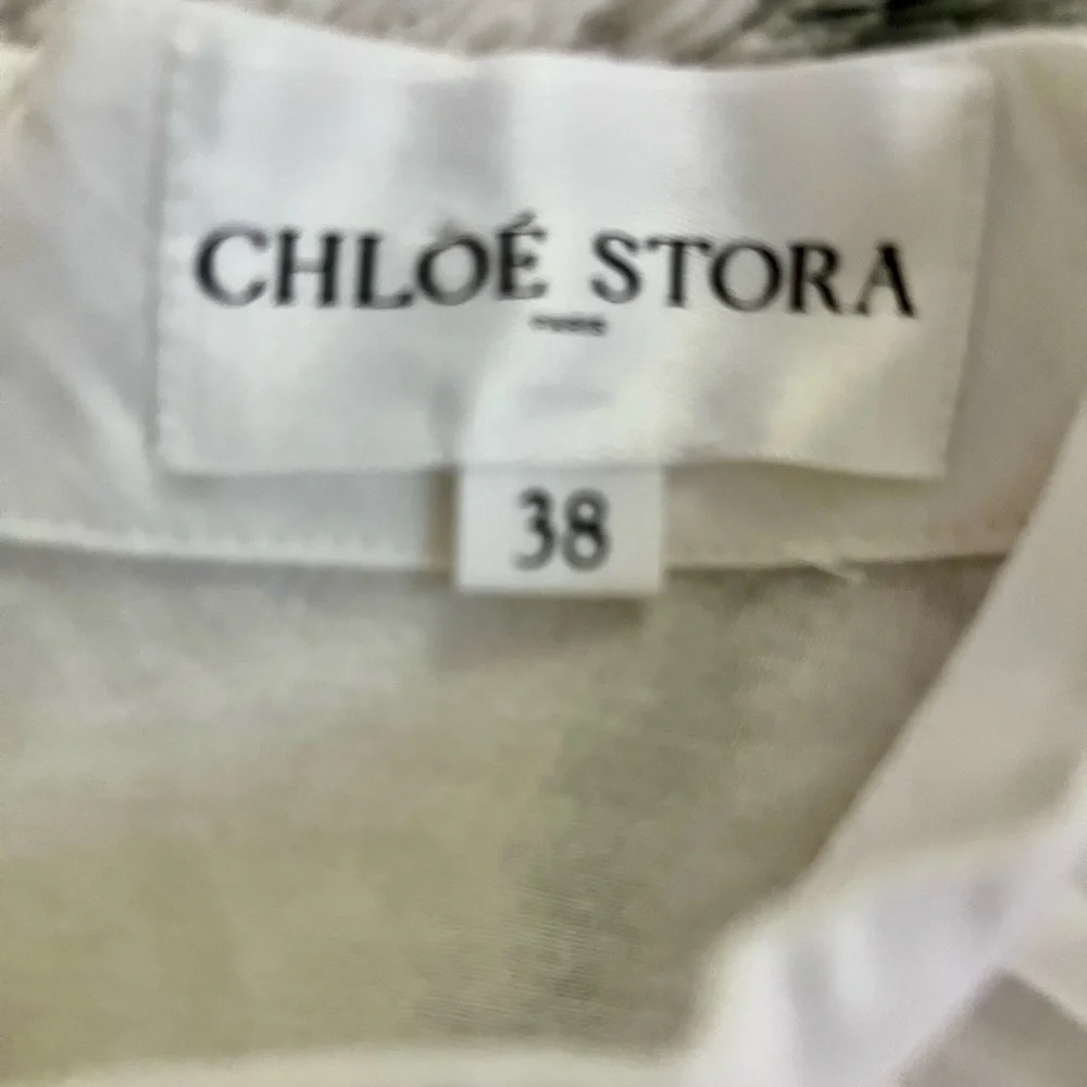 Chloé Stora White Embroidered Cotton Blouse 38 Medium - Picture 6 of 6